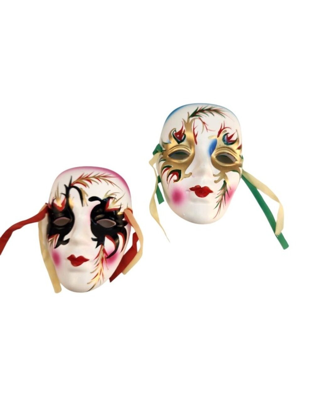 Mardi Gras Decorative Wall Masks Set Of 2 Ribbon Ties